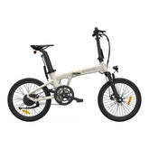 ADO Air 20S Electric Folding Bike - 250W Motor 36V9.6Ah Battery 100KM Assisted Autonomy Hydraulic Disc Brake - Ivory White